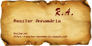 Reszler Annamária névjegykártya