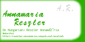 annamaria reszler business card